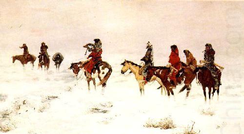 Lost in a Snow Storm-We are Friends, Charles M Russell